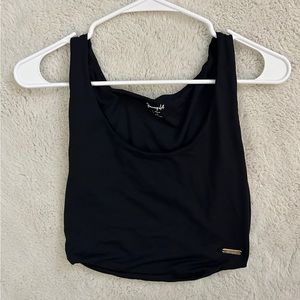 YoungLA For Her Black Scoop Neck Crop Top